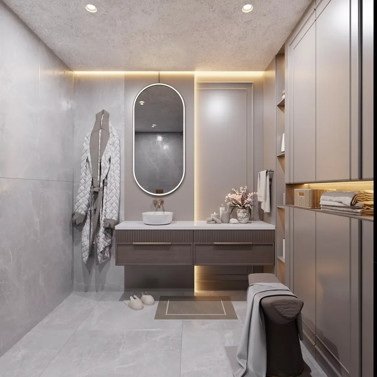 Architectural interior lit with LucyLED profile lighting